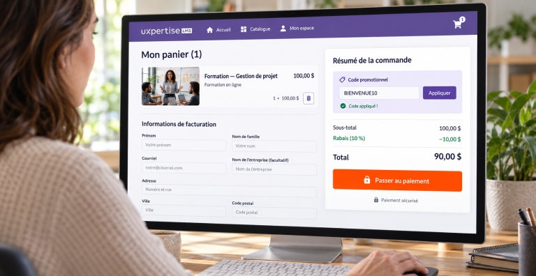 uxpertise LMS panier d'achats